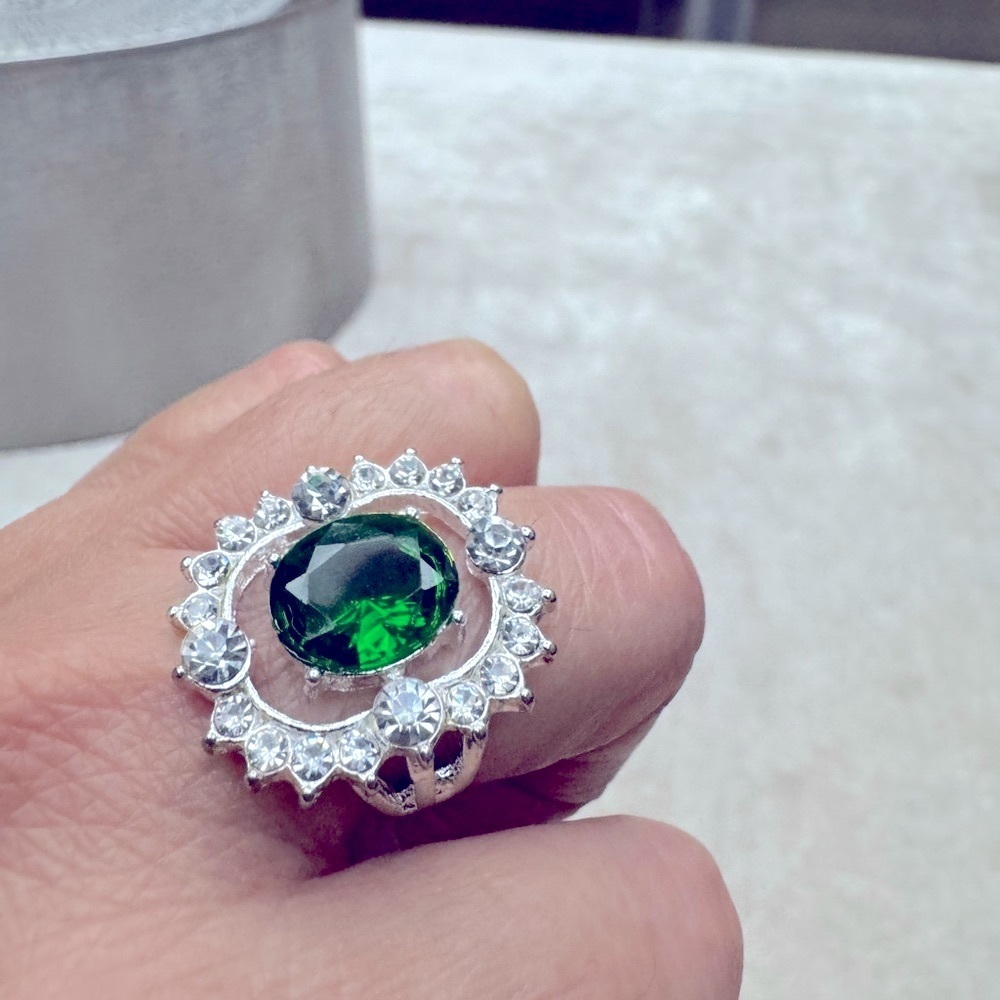 Green Emerald Statement Ring